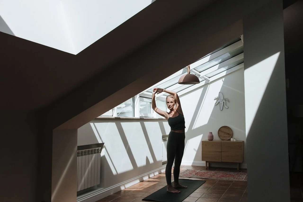 Sunlit practice room